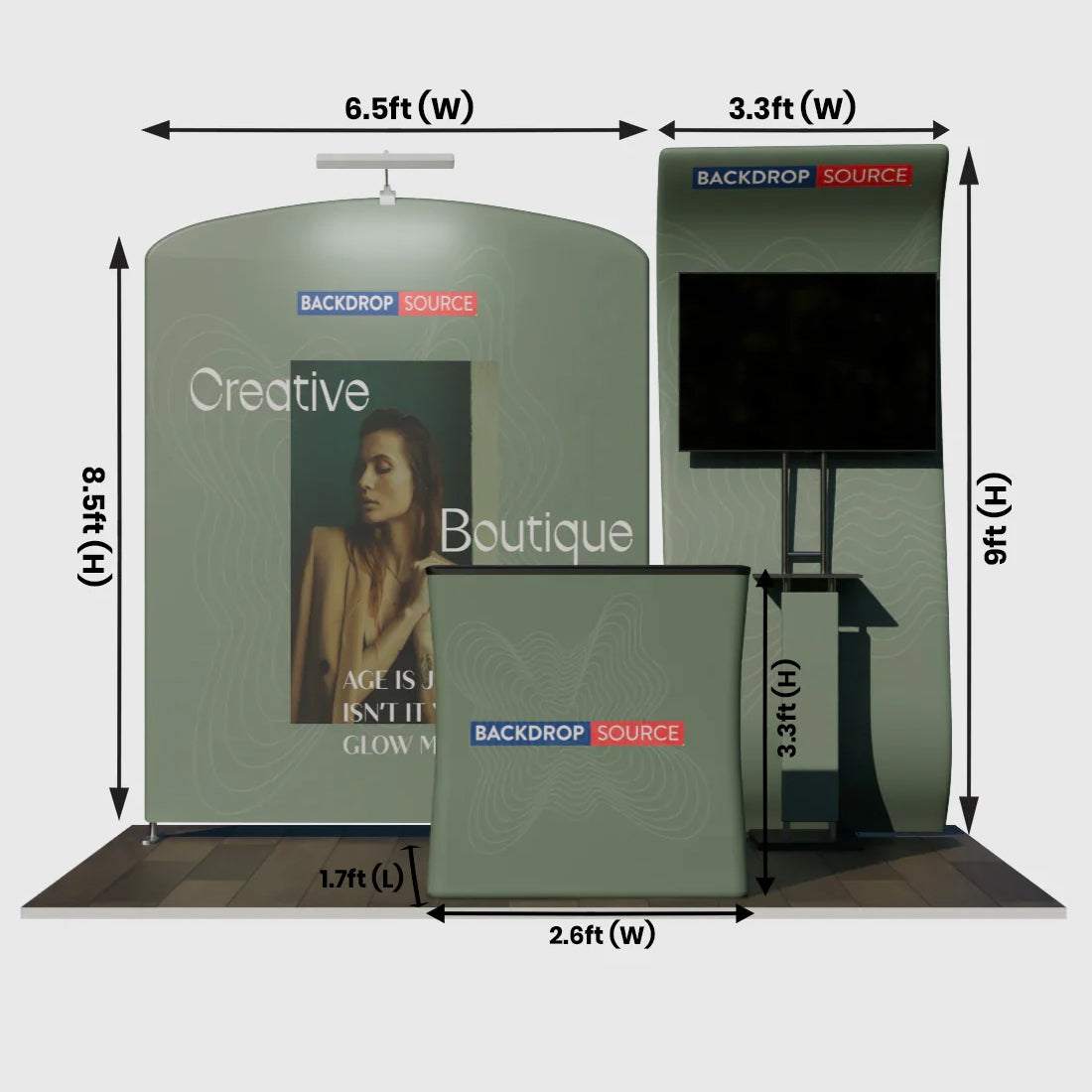 Présentoir portable 3 m x 3 m - Modèle 11 