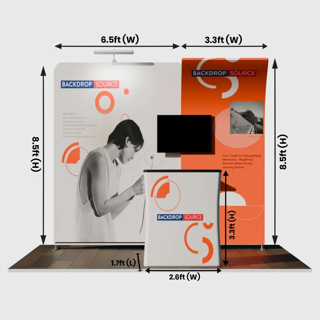 Présentoir portable 3 m x 3 m - Modèle 14 