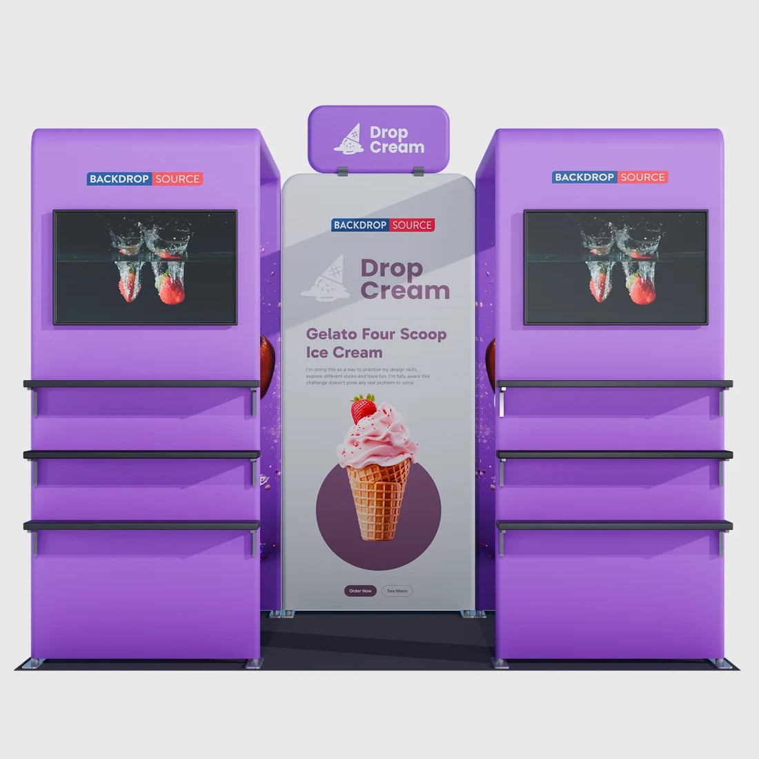 Présentoir portable 3 m x 3 m - Modèle 35 