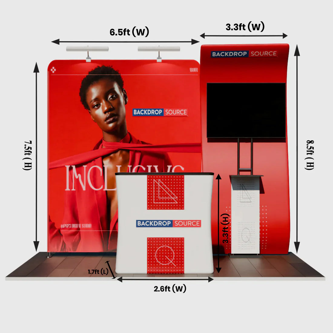 Présentoir portable 3 m x 3 m - Modèle 10 