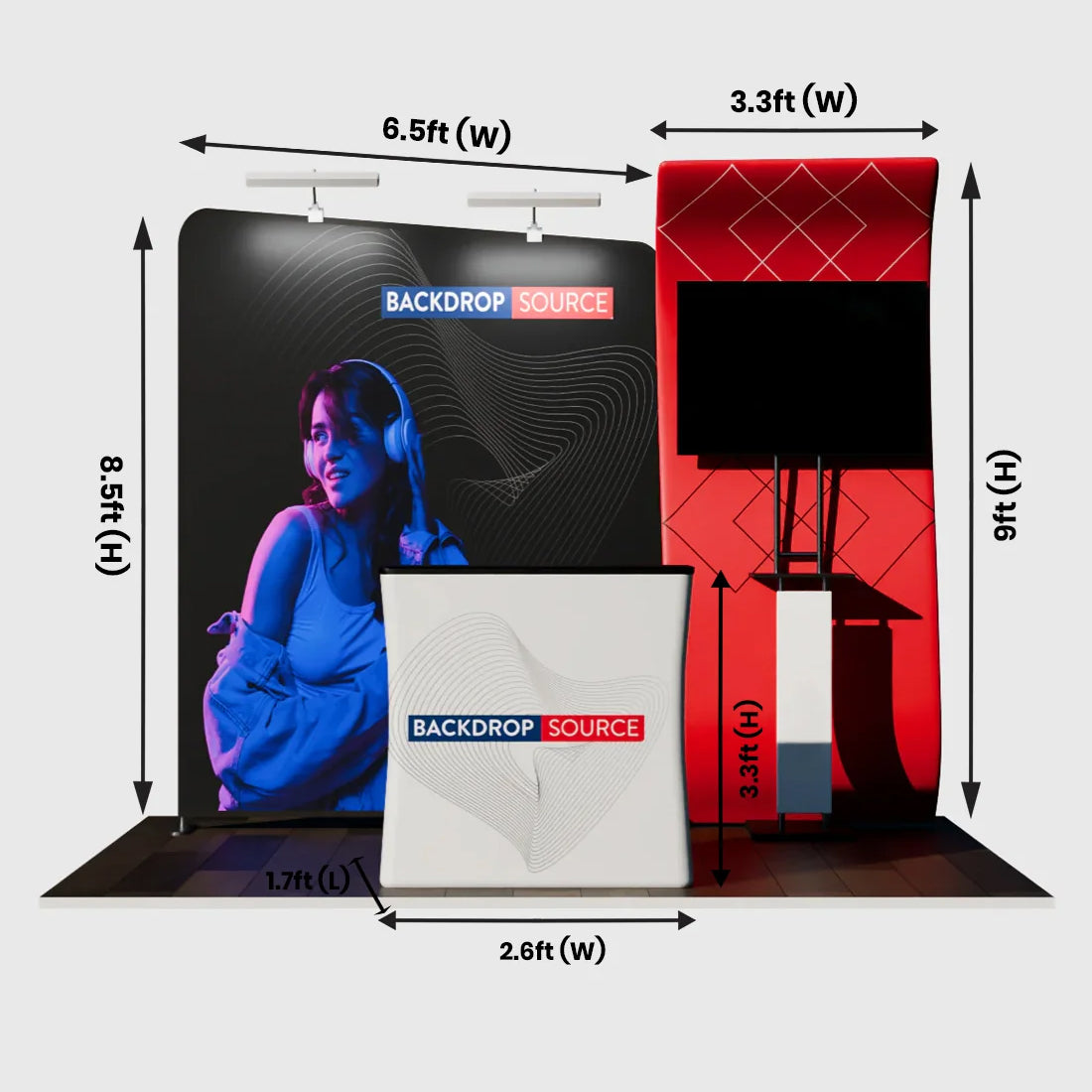 Présentoir portable 3 m x 3 m - Modèle 12 