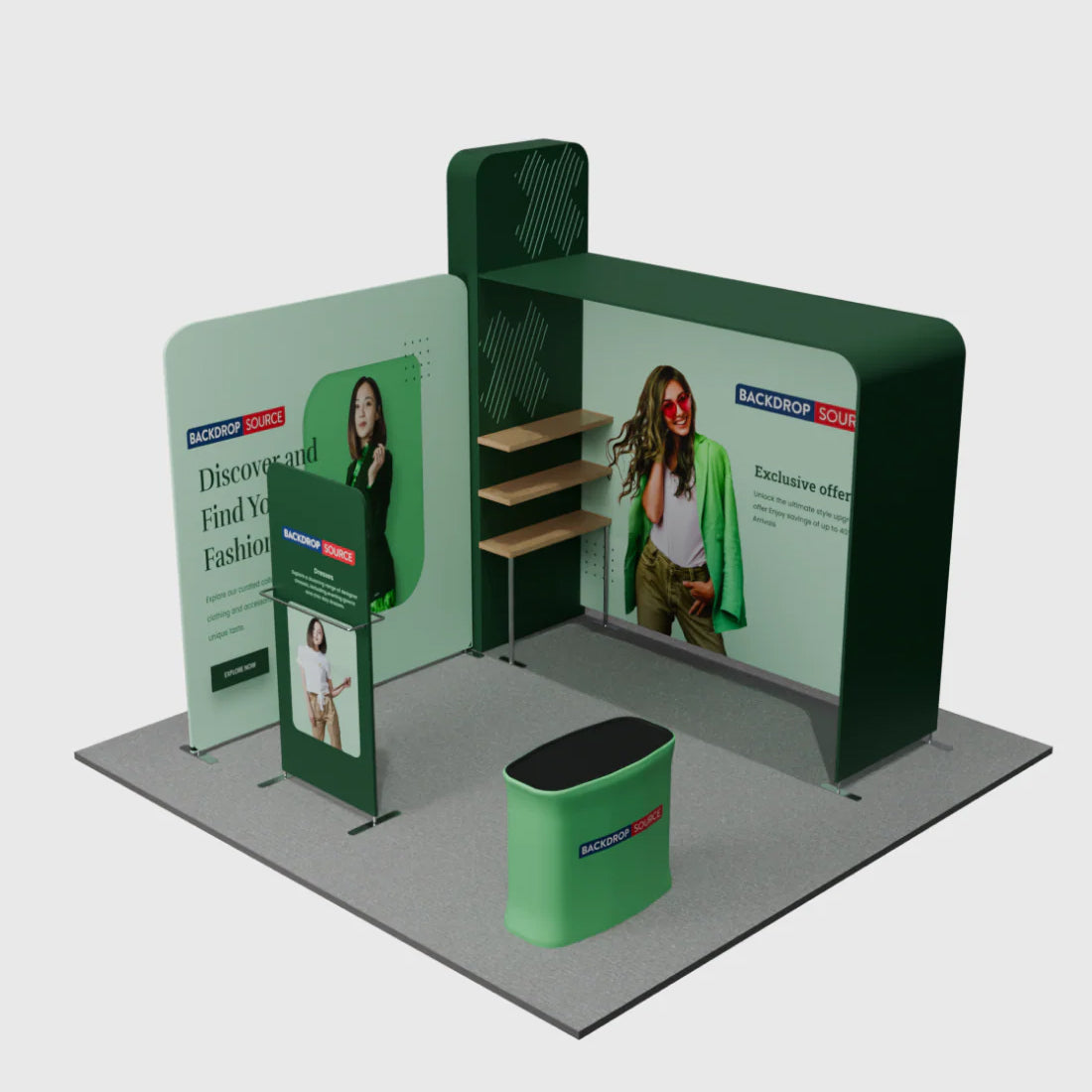 Présentoir portable 3 m x 3 m - Modèle 19 