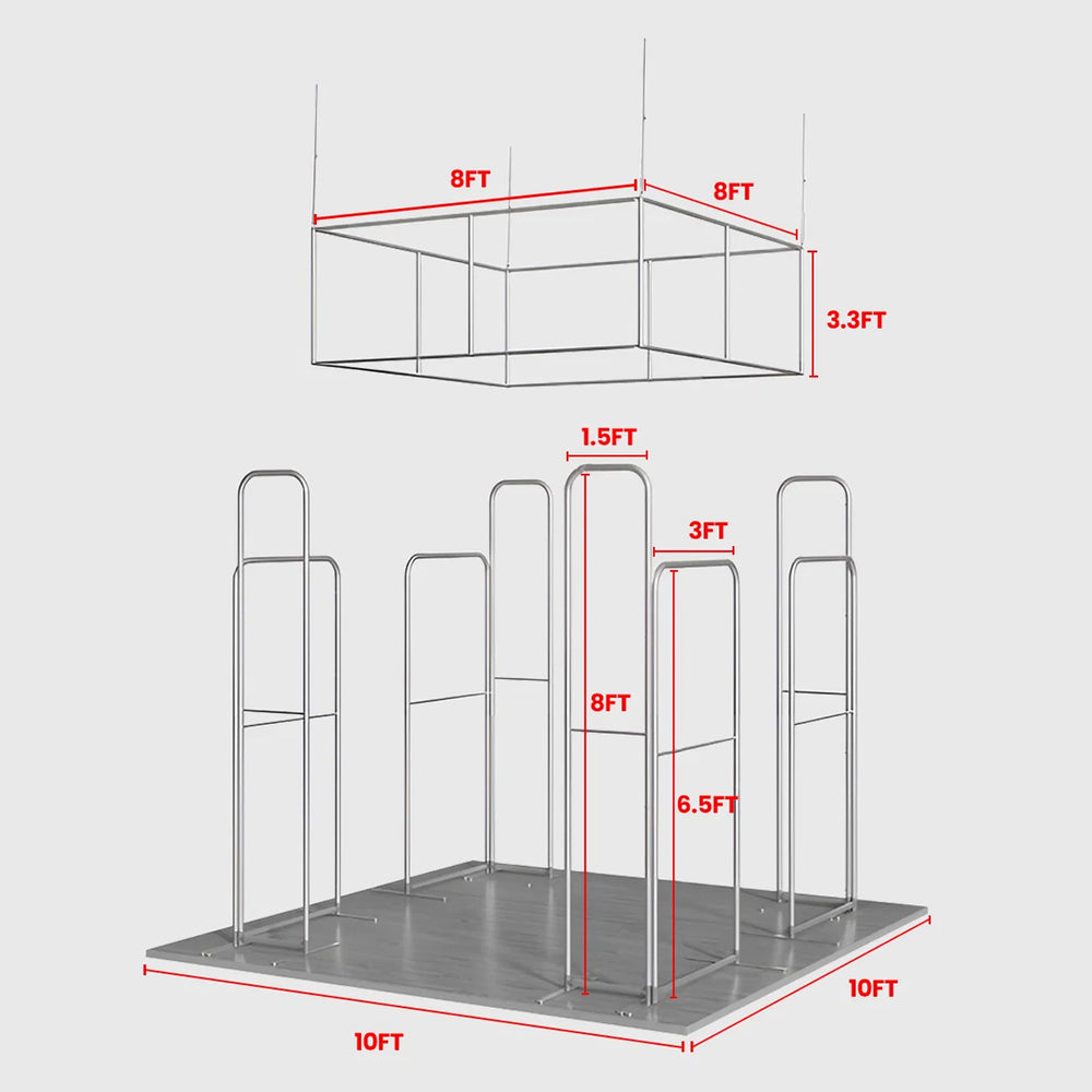 10x10 Magnetic Wall Booth Kit with 4-Sided Hanging Banner