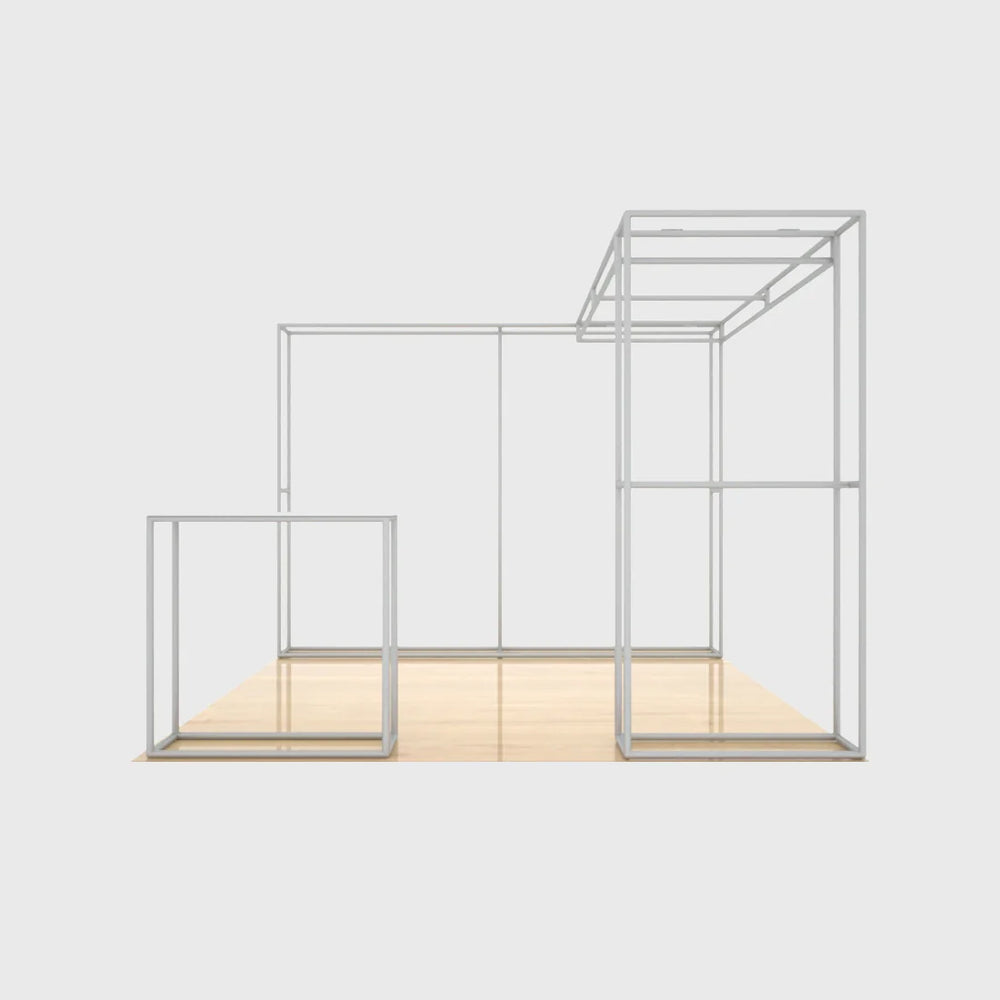 10x10 3D Media Wall Booth Kit with L-Shape Corner & Counter