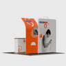 10x10 Booth Kit with Curved & Tall Straight Walls, Counter & TV