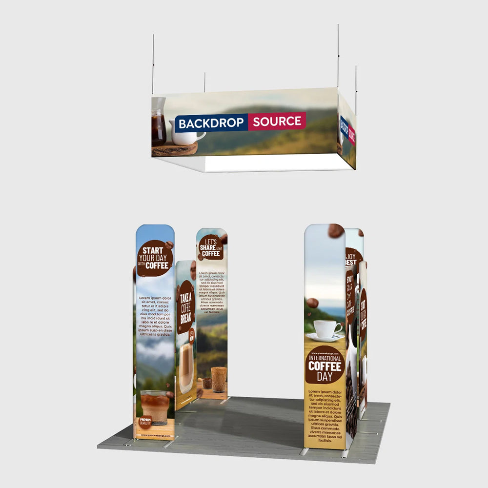 10x10 Magnetic Wall Booth Kit with 4-Sided Hanging Banner