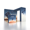 10x10 3D Media Wall Booth Kit with L-Shape Corner & Counter
