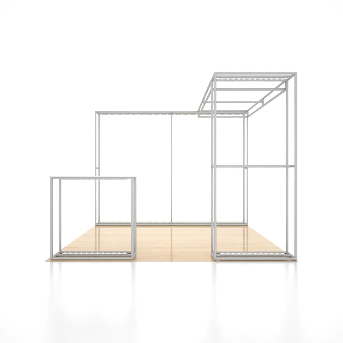 10x10 3D Media Wall Booth Kit with L-Shape Corner & Counter