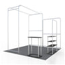 10x10 L-Arch Booth Kit with Straight Walls, Shelving & 2 Counters