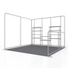 10x10 Corner Booth Kit with Back & Side Walls & 10 Shelves