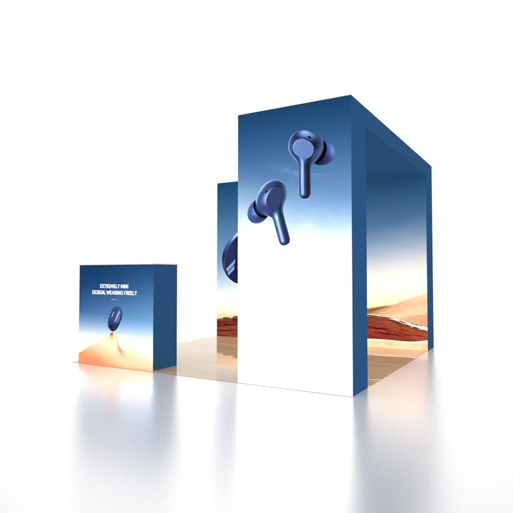 10x10 3D Media Wall Booth Kit with L-Shape Corner & Counter