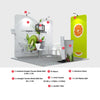 Kit de stand d'exposition modulaire haut de gamme de 3 mètres de large avec écran TV 
