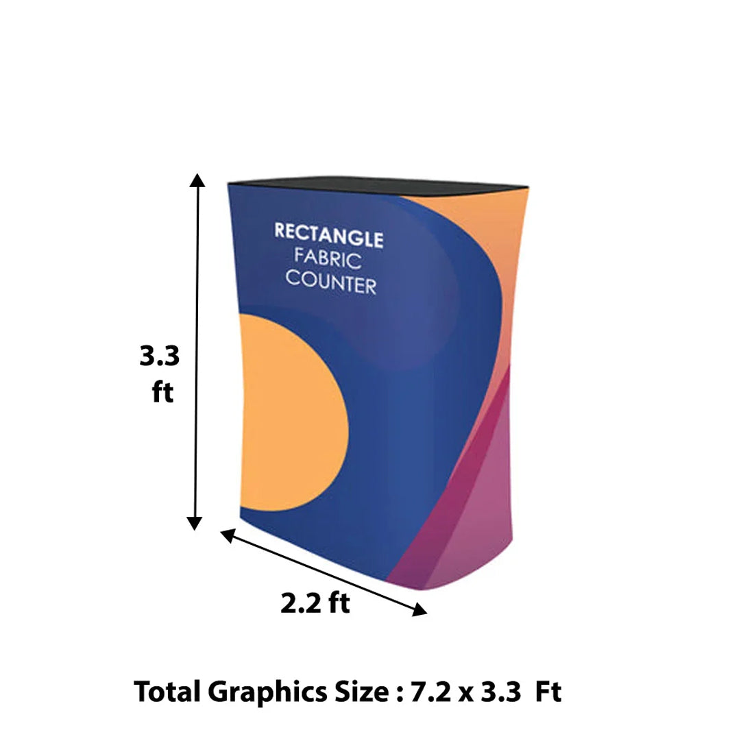 Kit d'affichage incurvé 3-en-1 Exhibit Pro 3 pi x 10 pi avec éclairage Illume 