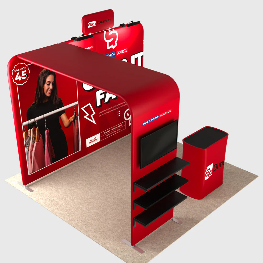 Présentoir portable 3 m x 3 m - Modèle 17 