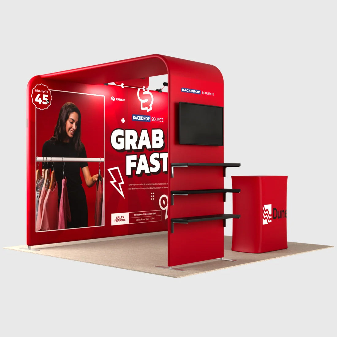 Présentoir portable 3 m x 3 m - Modèle 17 