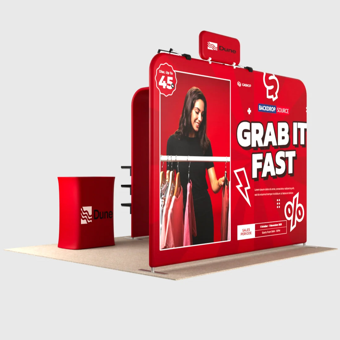 Présentoir portable 3 m x 3 m - Modèle 17 