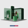 10x10 L-Arch Booth Kit with 3D Shelf Wall Box & Counter