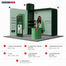 10x10 L-Arch Booth Kit with 3D Shelf Wall Box & Counter