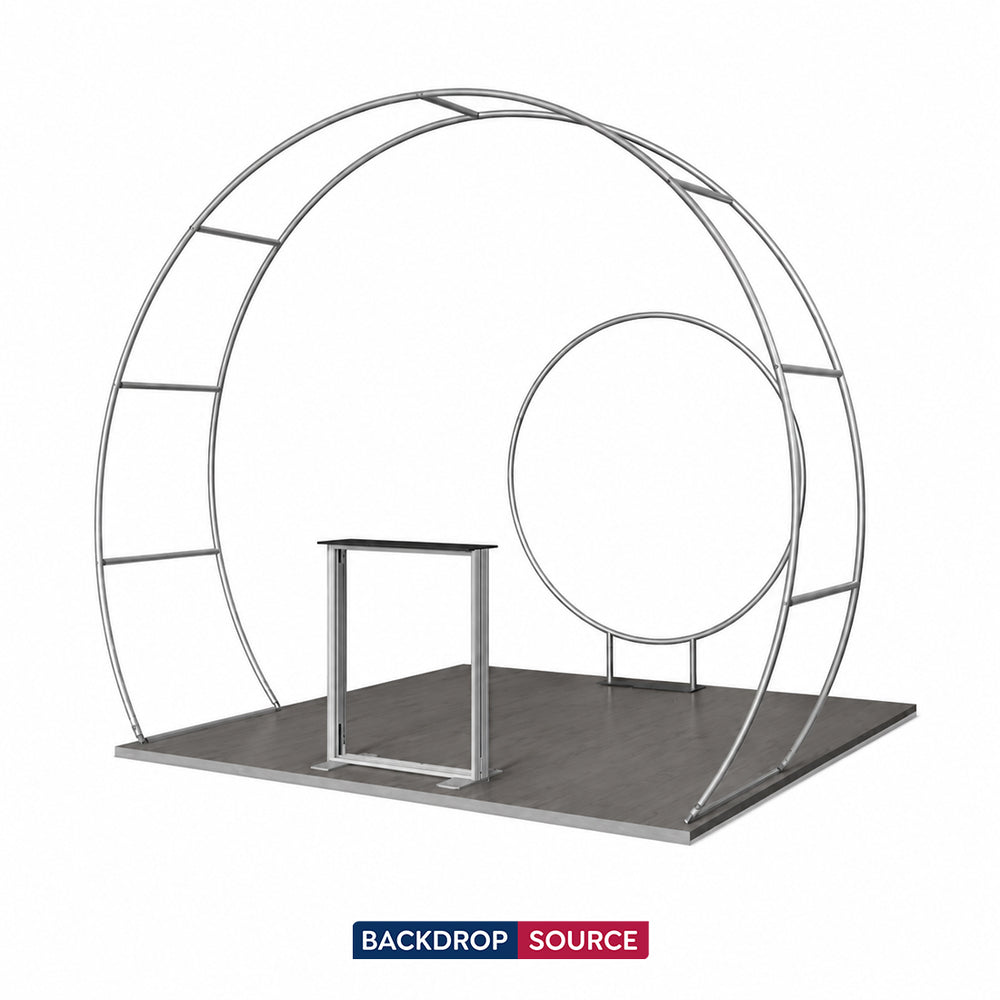 10x10 Tapered Arch Booth Kit with Circle Backdrop & Lightbox