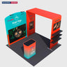 10x10 Booth Kit with Sloped & Square Arches, TV Mount & Counter