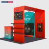 10x10 Booth Kit with Sloped & Square Arches, TV Mount & Counter