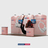 20x10 Booth Kit with Straight Centre Wall & Curved Side Walls