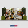20x10 Booth Kit with Inclined Walls, 2 Counters & TV Mounts