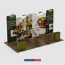 20x10 Booth Kit with Inclined Walls, 2 Counters & TV Mounts