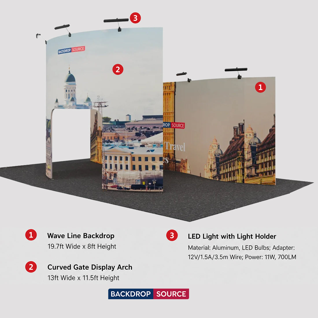 Portable Exhibit Display 20ft x 10ft - Model 21