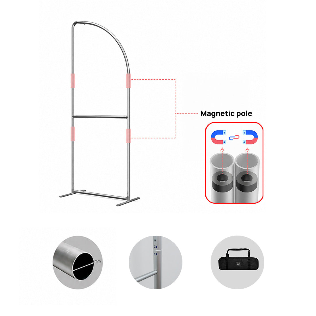 Support magnétique portable pour tissu 