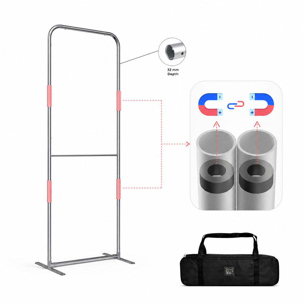 Support magnétique portable pour tissu droit 