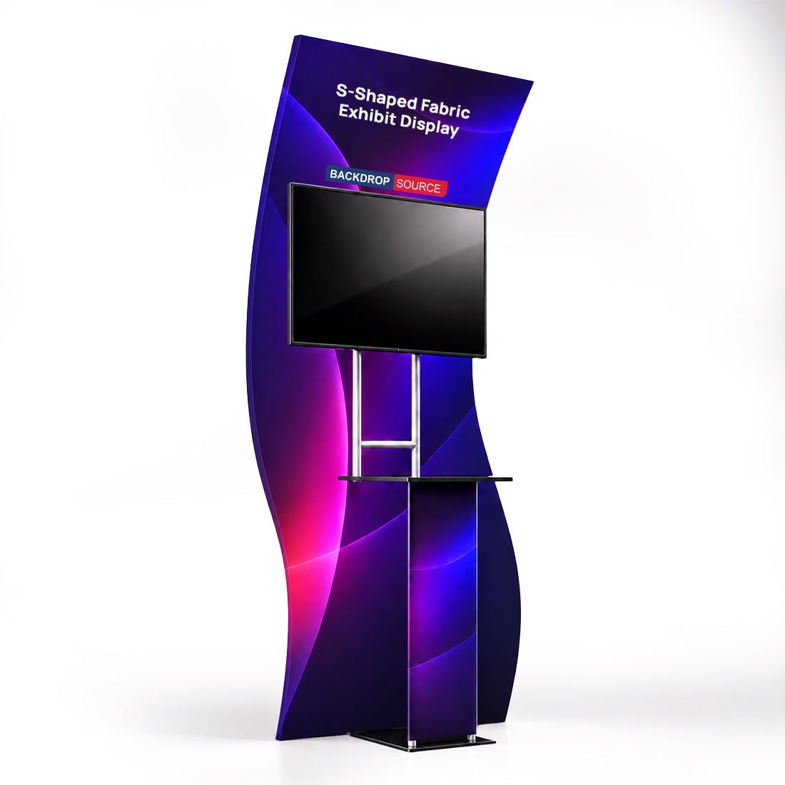 Portable S-Shaped Fabric Exhibit Display
