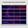 Portable Straight Pop-Up Wall with Shelves