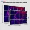 Portable Straight Pop-Up Wall with Shelves