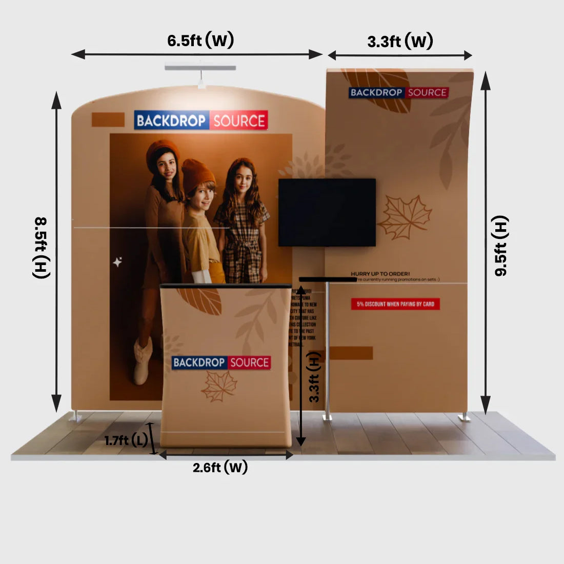 Présentoir portable 3 m x 3 m - Modèle 8 