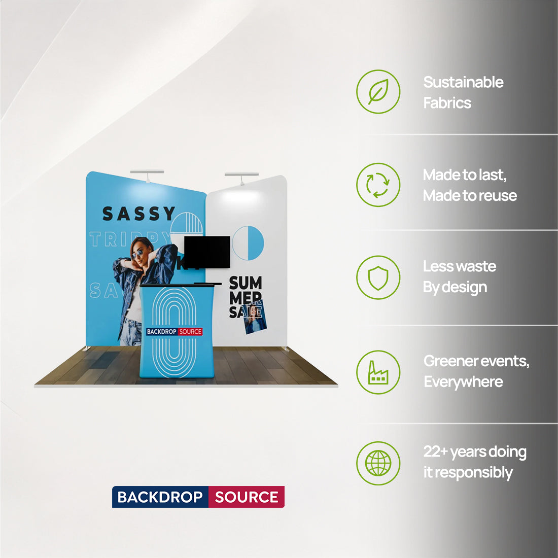 10x10 Twin Inclined Wall Booth Kit