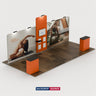 20x10 Booth Kit with Tall Corner Wall, 2 Counters & TV Mount