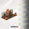 20x10 Booth Kit with Tall Corner Wall, 2 Counters & TV Mount