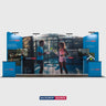 20x10 Booth Kit with Four Inclined Walls & 2 Counters