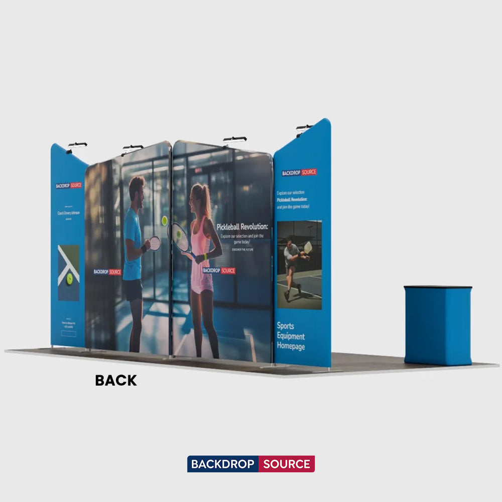 20x10 Booth Kit with Four Inclined Walls & 2 Counters