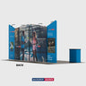 20x10 Booth Kit with Four Inclined Walls & 2 Counters
