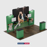 20x10 Straight Wall Booth Kit with Tall Centre Wall & 2 Counters
