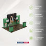 20x10 Straight Wall Booth Kit with Tall Centre Wall & 2 Counters