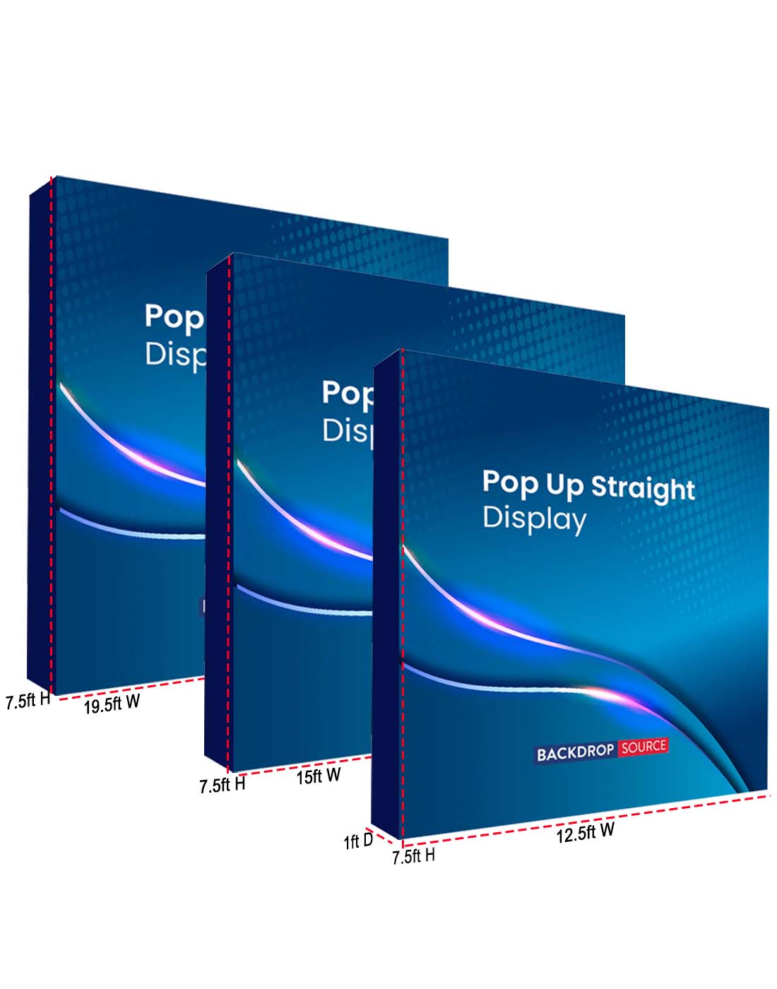 Portable Straight Fabric Pop-Up Wall