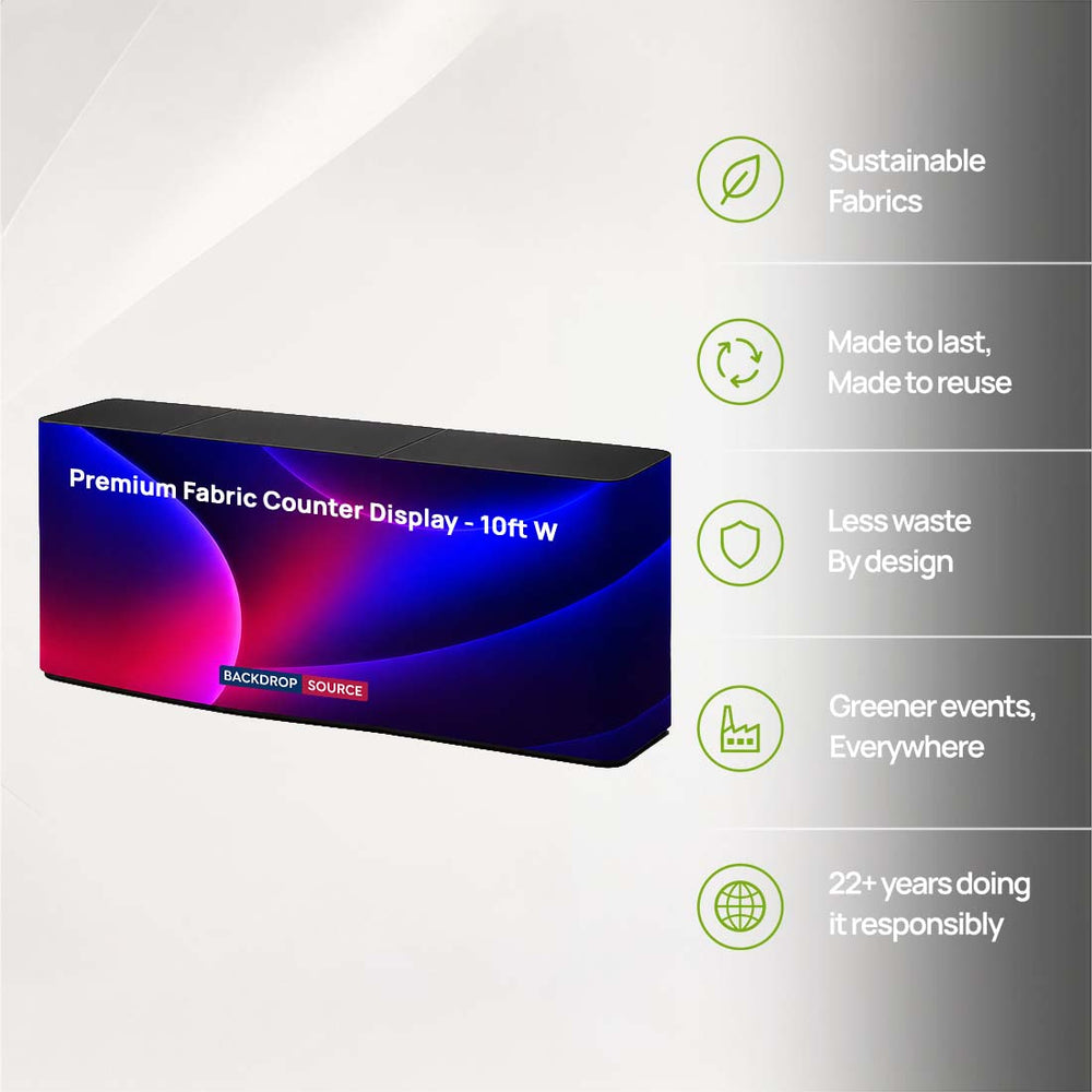 Premium Fabric Counter Display - 10ft W