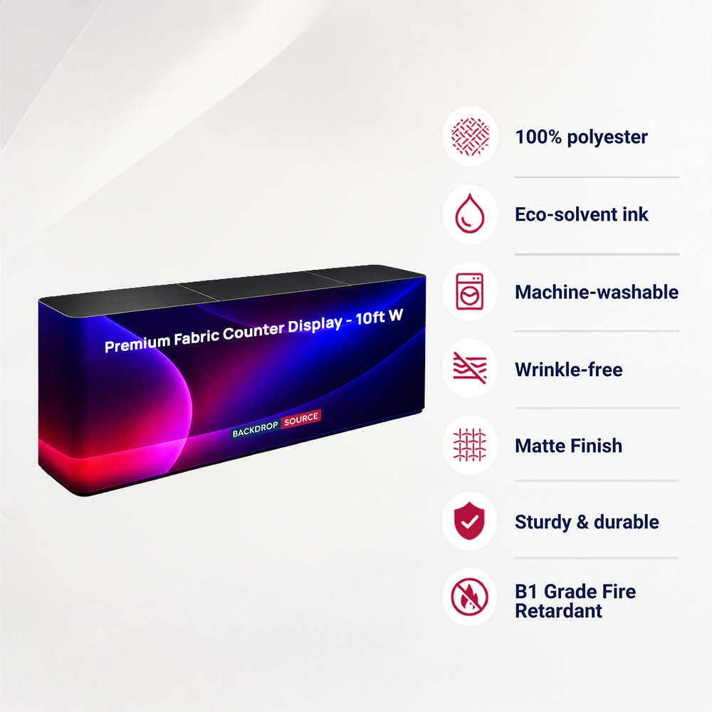Premium Fabric Counter Display - 10ft W