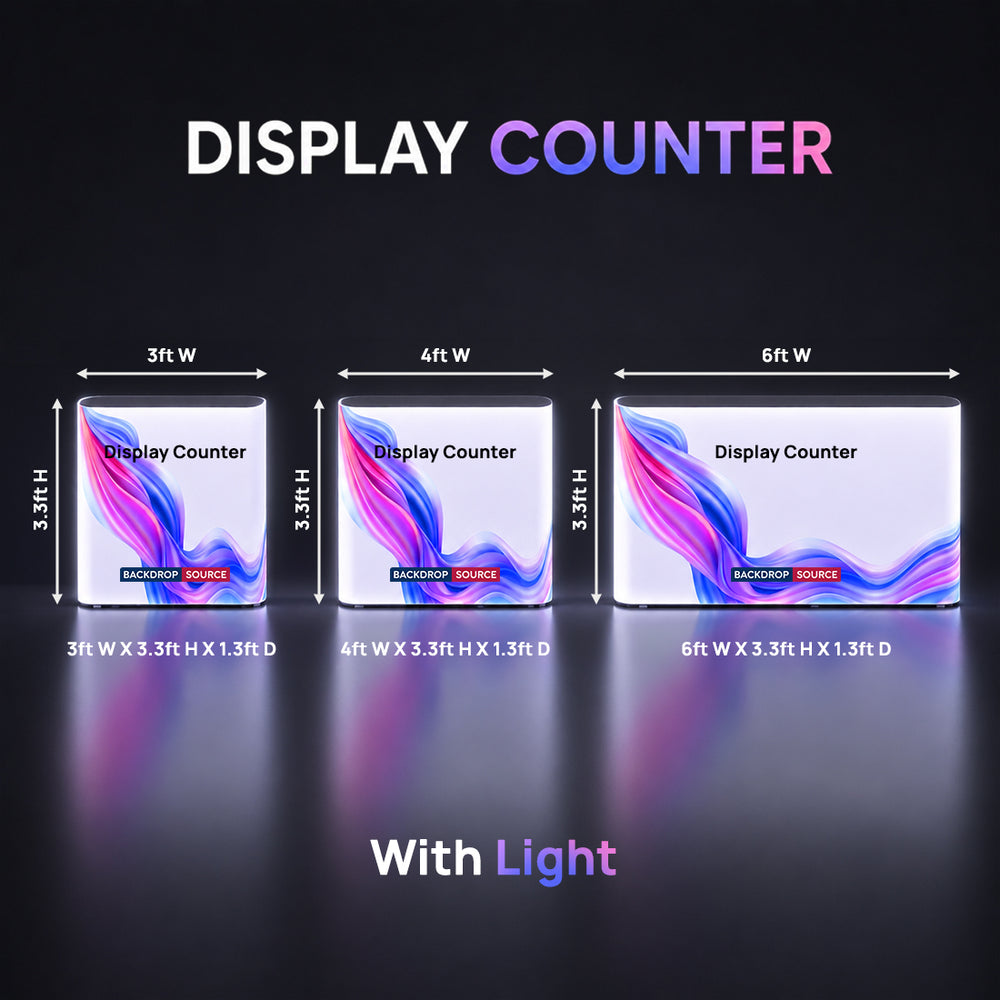 Backlit Premium Fabric Counter Display – 3ft/4ft/6ft W