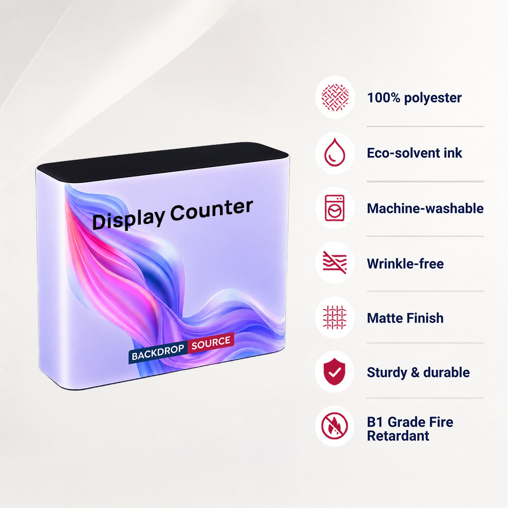 Backlit Premium Fabric Counter Display – 3ft/4ft/6ft W