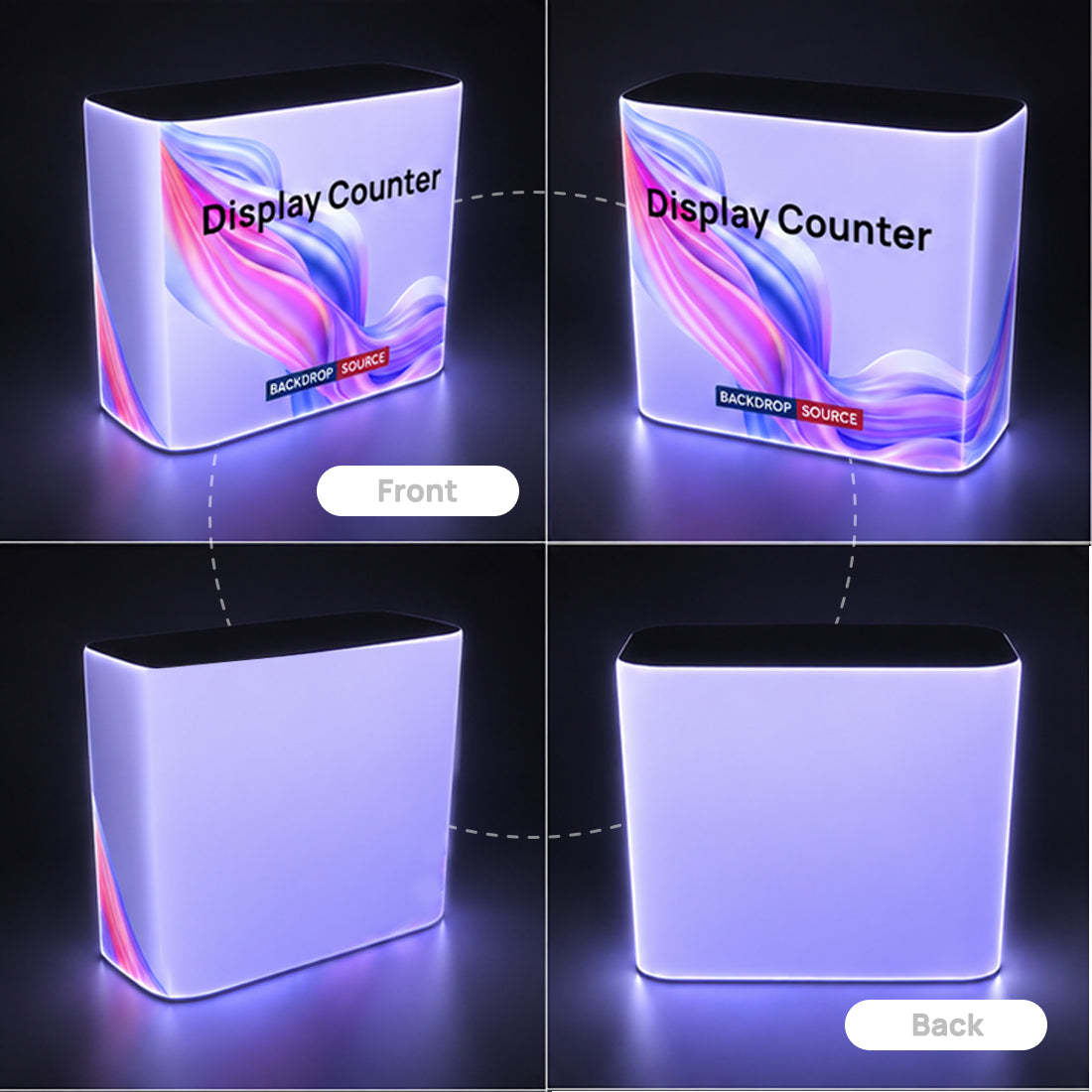 Backlit Premium Fabric Counter Display – 3ft/4ft/6ft W