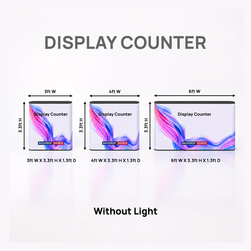Backlit Premium Fabric Counter Display – 3ft/4ft/6ft W